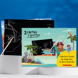 Set de cartes à gratter Ludo-éducatif thème Pirates