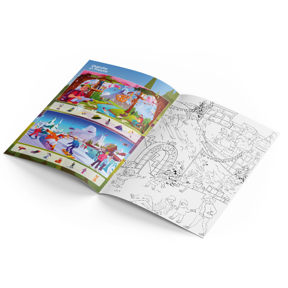 Livrets de Coloriages et Activités 8 pages mix 1 skate ,sports à la montagne, sports nautiques