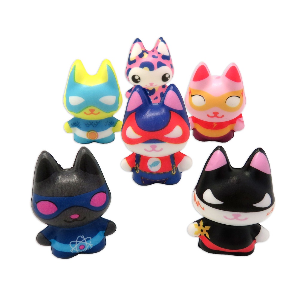 Squish'n slow SuperHero cats in 55 mm