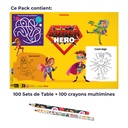 Pack Coloriage Set de table Super Héros + Crayon Magique