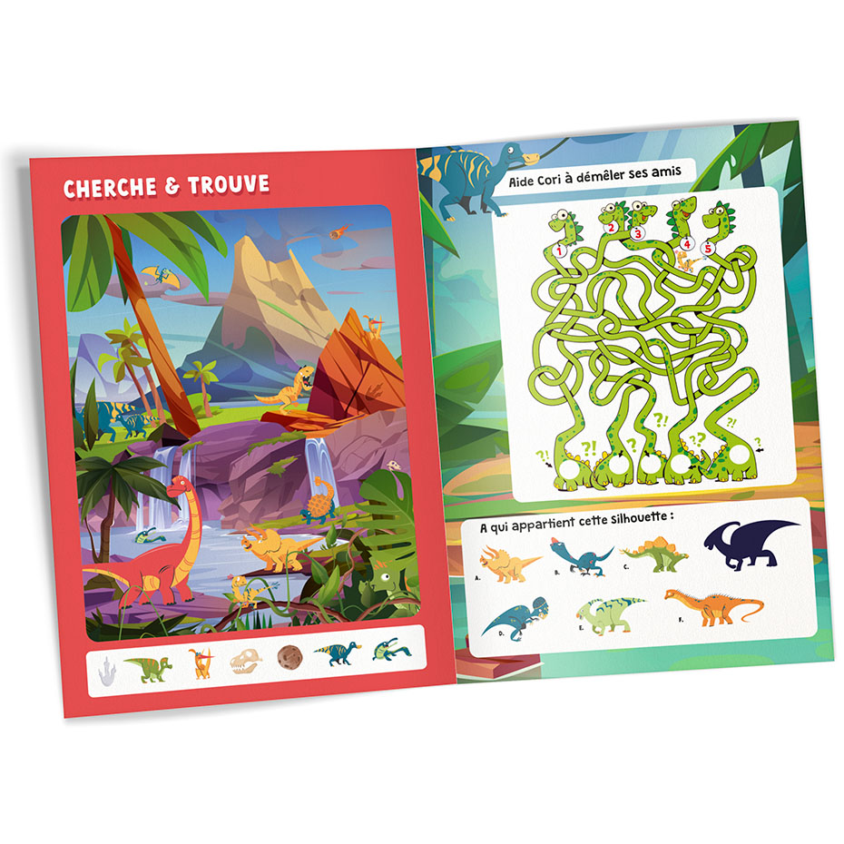 Livrets de Coloriages et Activités 8 pages mix 3 (La vie de château/Médieval/Dino/Animaux exotiques)