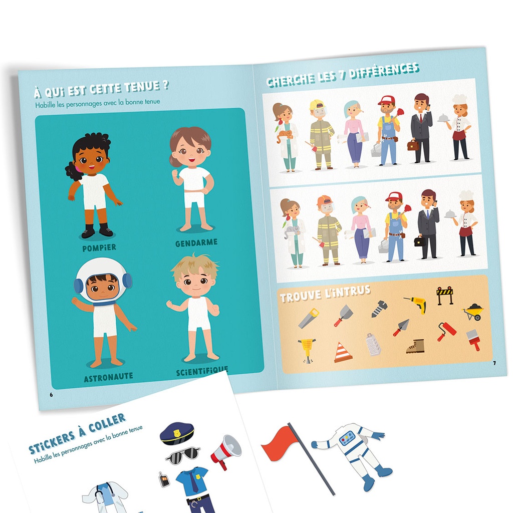 livrets 8 pages avec 1 page stickers - 2 designs