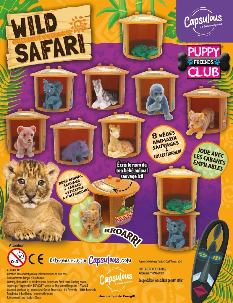 PUPPY CLUB SAFARI CAPS 50MM