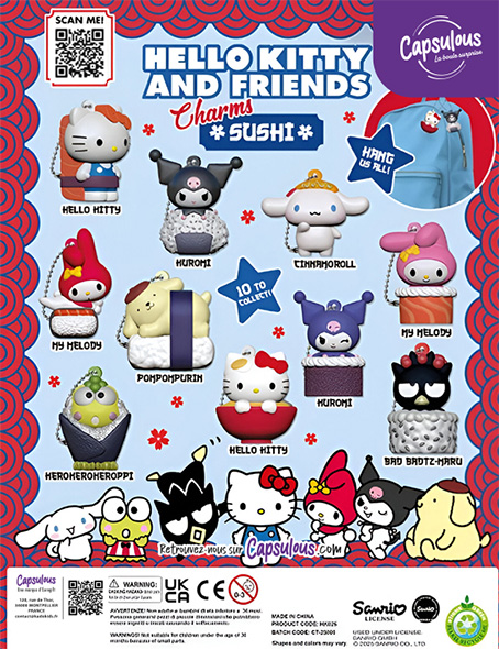 Hello Kitty Sushi Charms- CAPS 50MM