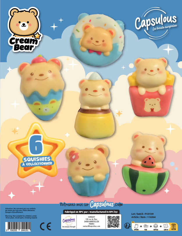 cream bears- Capsule-caps 55mm
