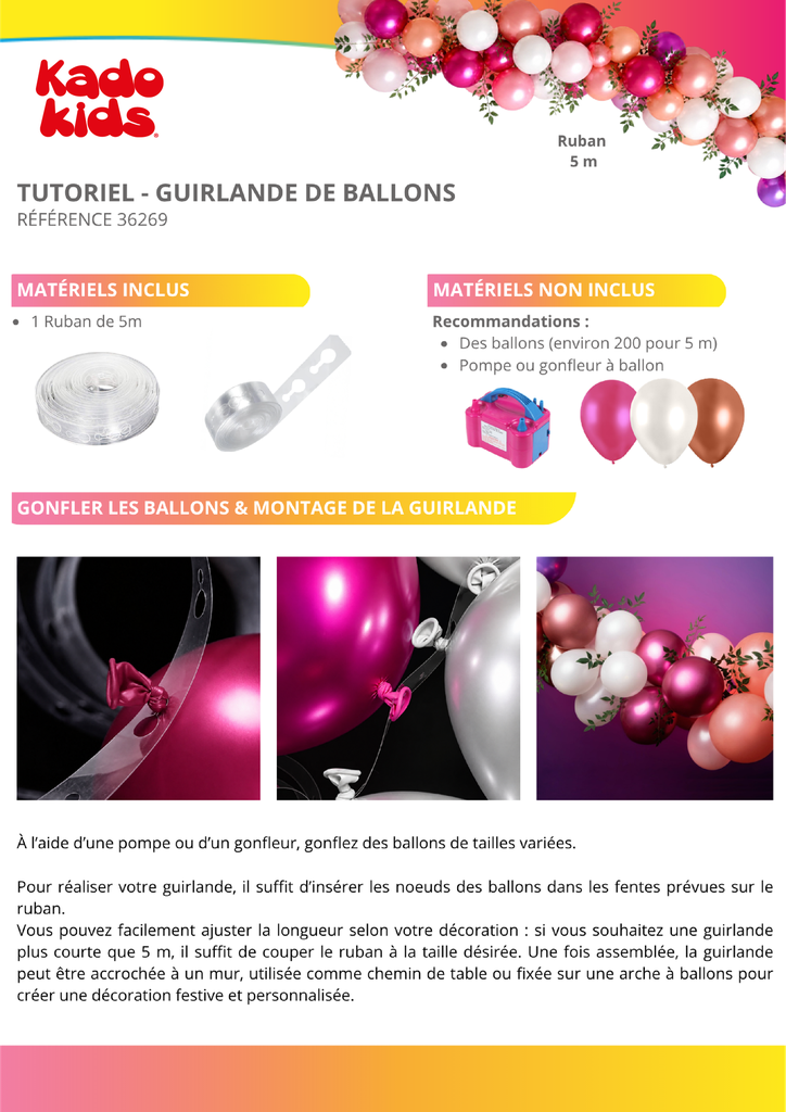 Ruban pour guirlande de ballon 5m