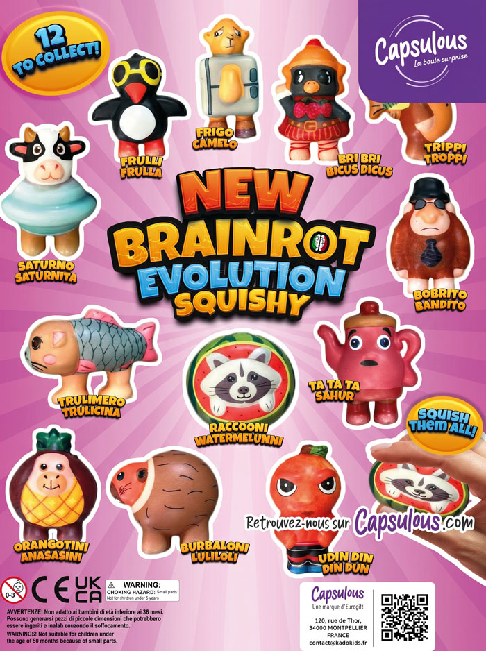 Brainrot Squishy New - Caps 65mm