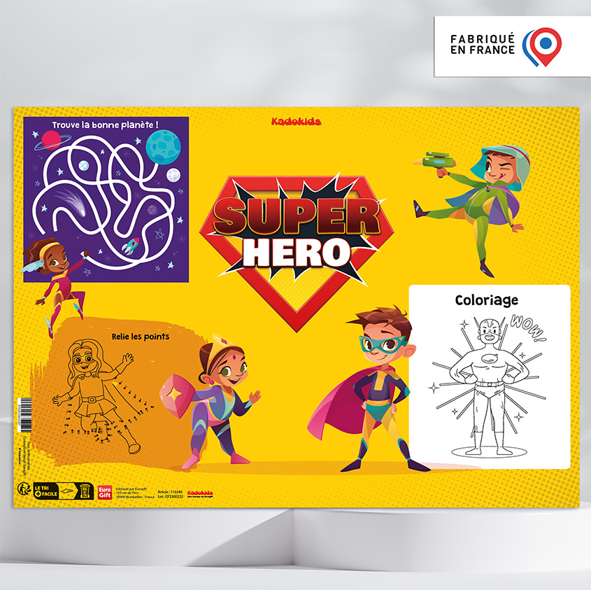 Set de table interactif - Super Héros