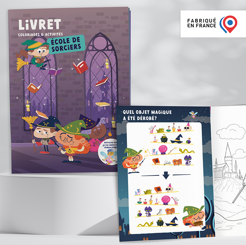 Livret de Coloriages et Activités 8 pages - sorciers