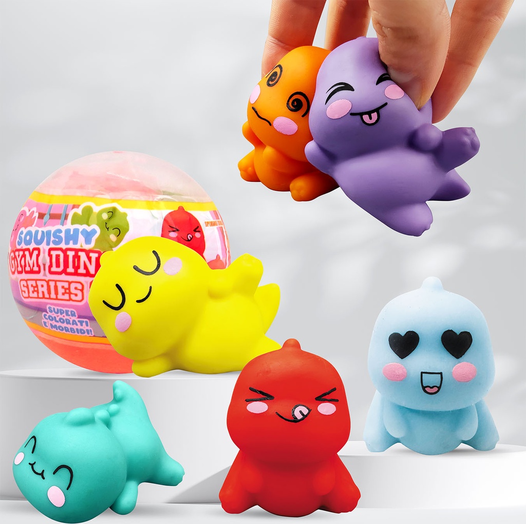 SQUISHY GYM DINO COL 2 CAP 65MM