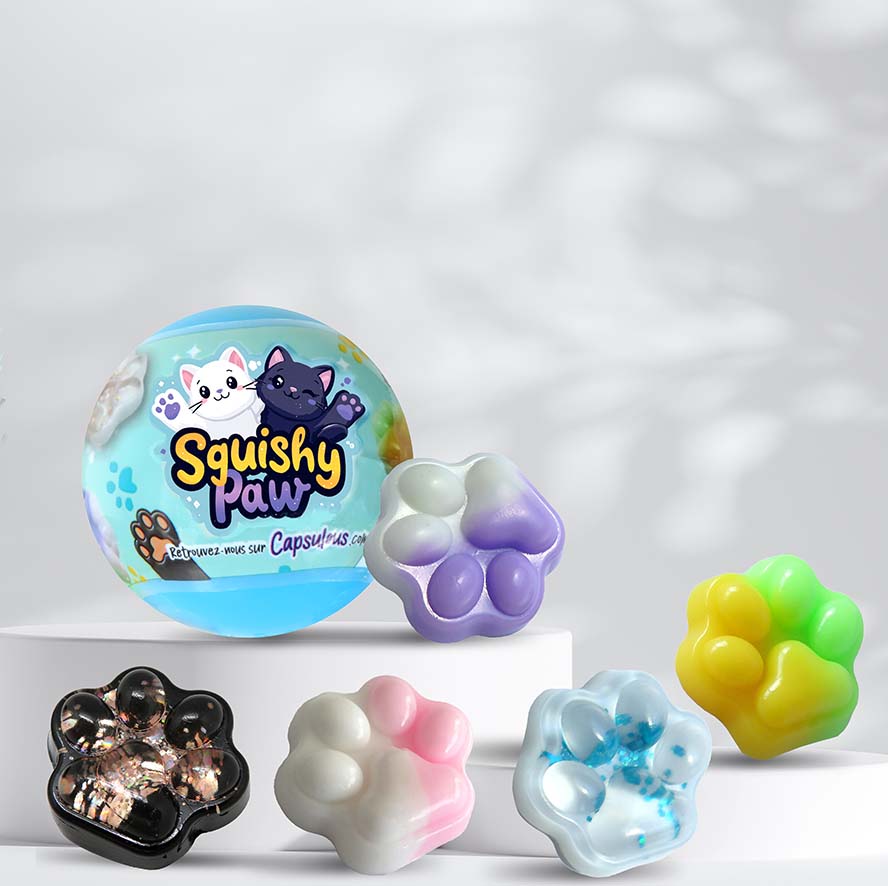 Mochi Pattes de chats mix 8 designs Squishy paws - Caps 50mm