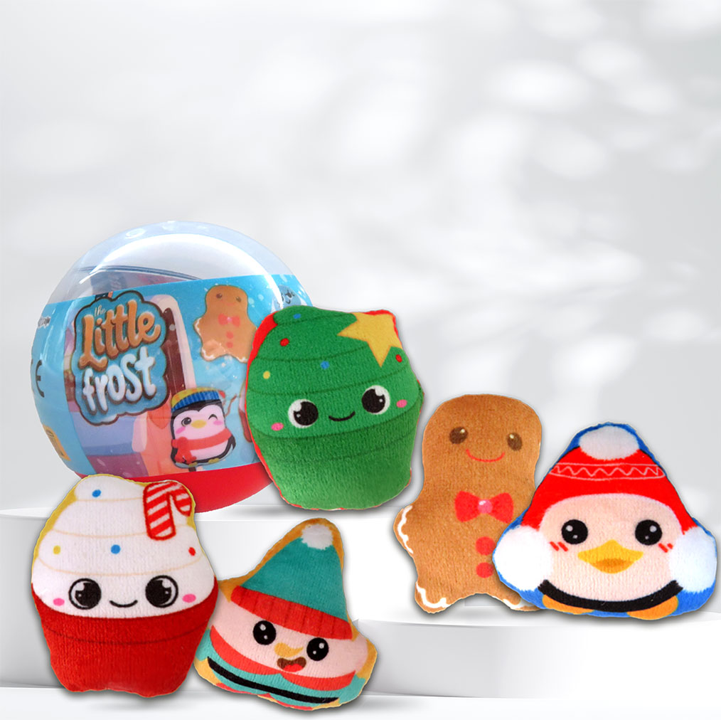peluche mix de 20 designs hiver caps 65mm