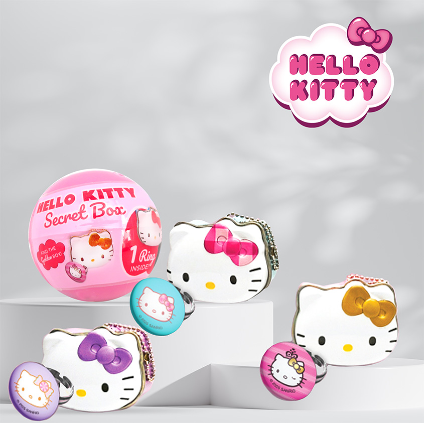 Bague & Boite Charms Hello Kitty (Secret Box) - Capsule 50mm