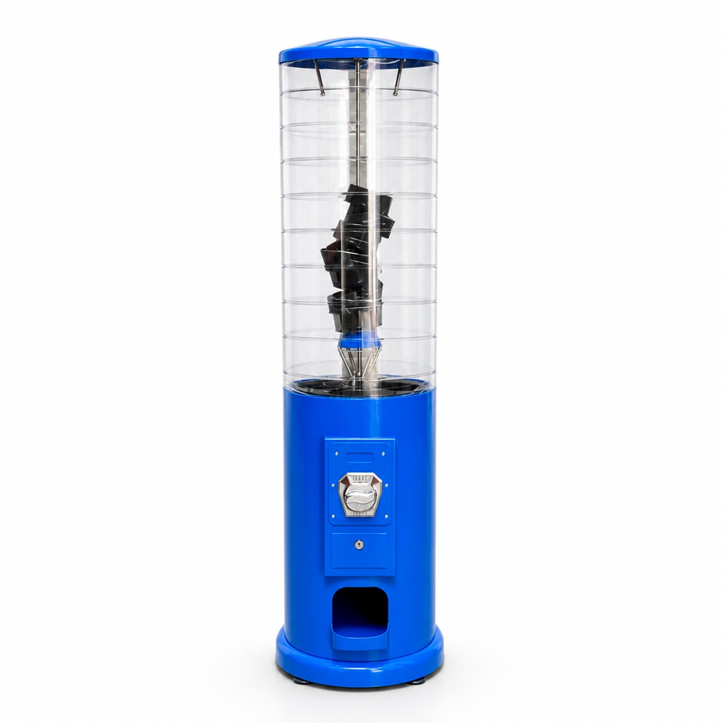 Distributeur de capsules cylindrique bleu