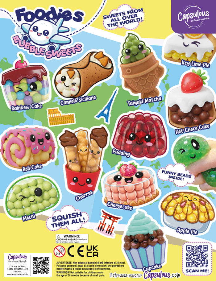 Squishy foodies Bubble sweet en capsule 50mm