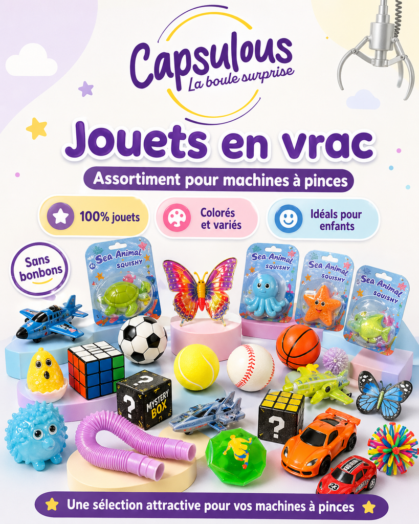Mix Premium Jouets en Vrac – Assortiment pour Machines à Pinces