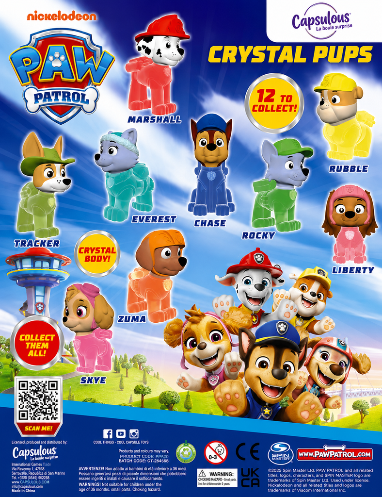 PAW PATROL CRYSTAL PUPS - cap 50MM
