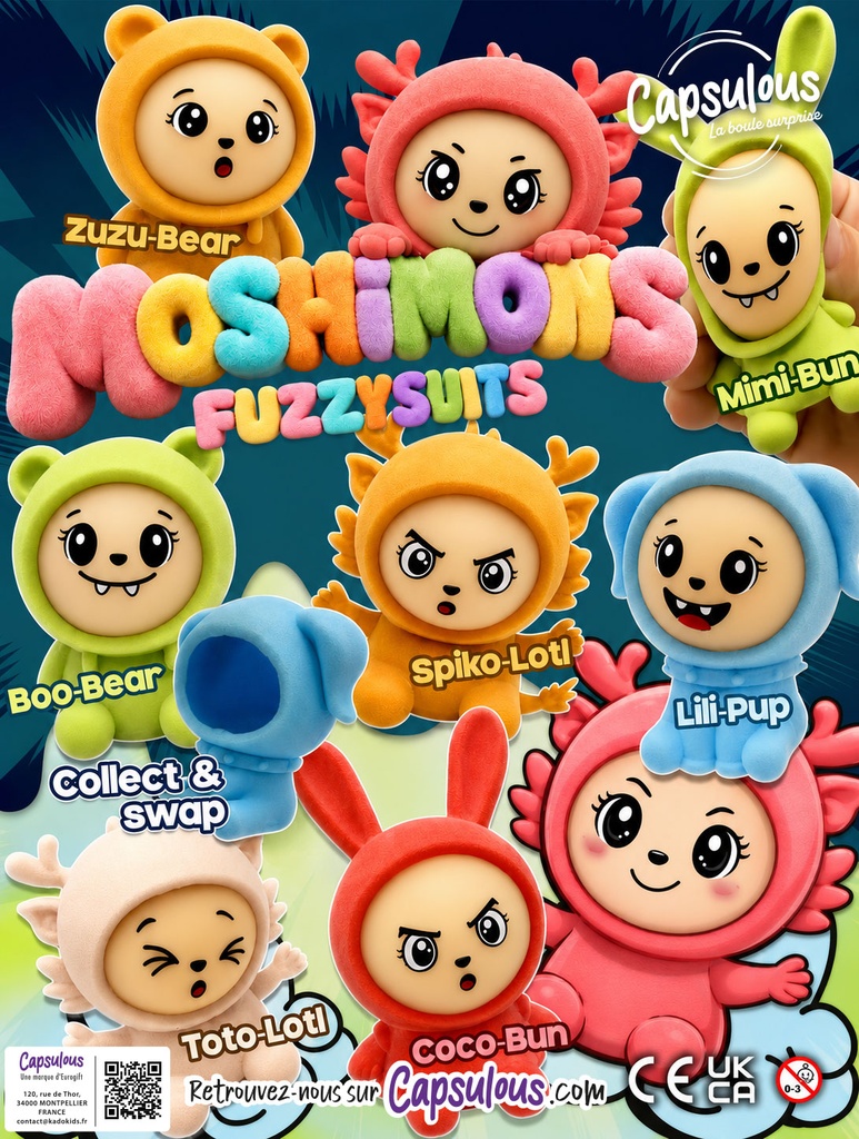 Moshimons fuzzy suits  - 50mm
