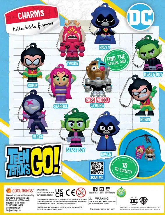TEEN TITANS GO CHARMS- capsule 65mm