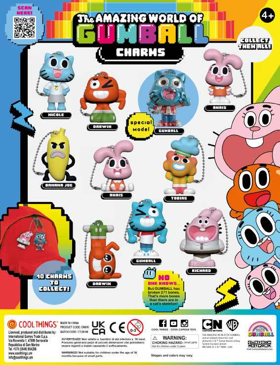 AMAZING WORLD OF GUMBALL CHARMS- capsule 65mm