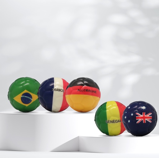 [113217] Mini Ballons Foot Drapeaux du Monde