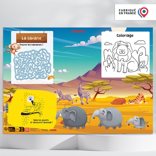 [113241] Set de table interactif - Savane