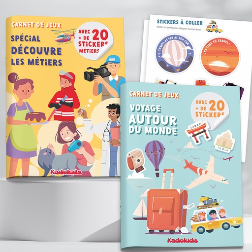 [113273] Carnet d'activités 8 pages & Stickers - 2 thèmes