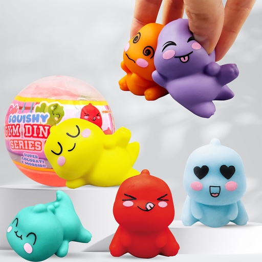 [116345] SQUISHY GYM DINO COL 2 CAP 65MM
