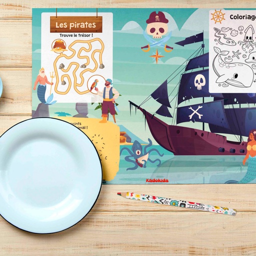 [PACK0002] Kit Pirates – Sets de table interactifs & Crayons “magiques”