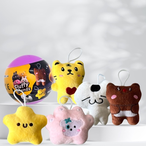 [116349] Peluche Kawaii en Capsules 65mm- Mix 6 Designs