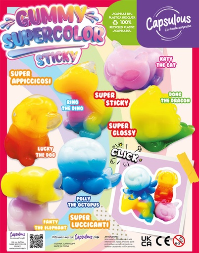 [116407] GUMMY SUPER COLOR STICKY - Capsules 50mm