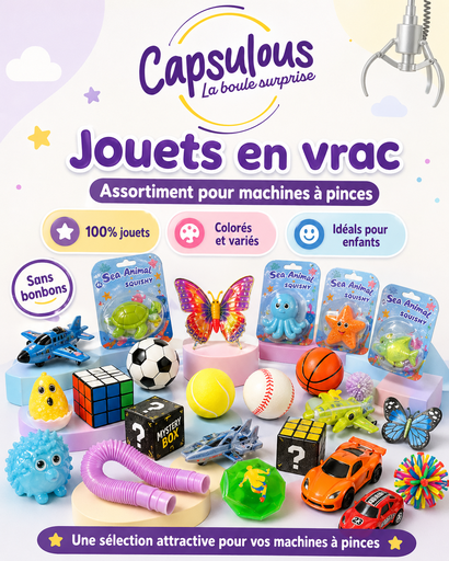 [113306] Mix Premium Jouets en Vrac – Assortiment pour Machines à Pinces